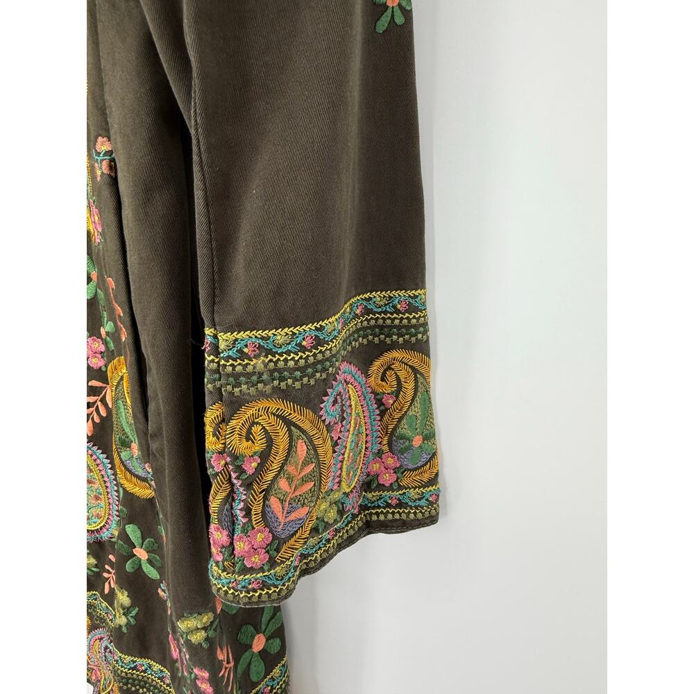 Vintage Biya Two Ten Ten Five Embroidered Paisley Floral Cotton Coat Jacket S - Picture 5 of 13